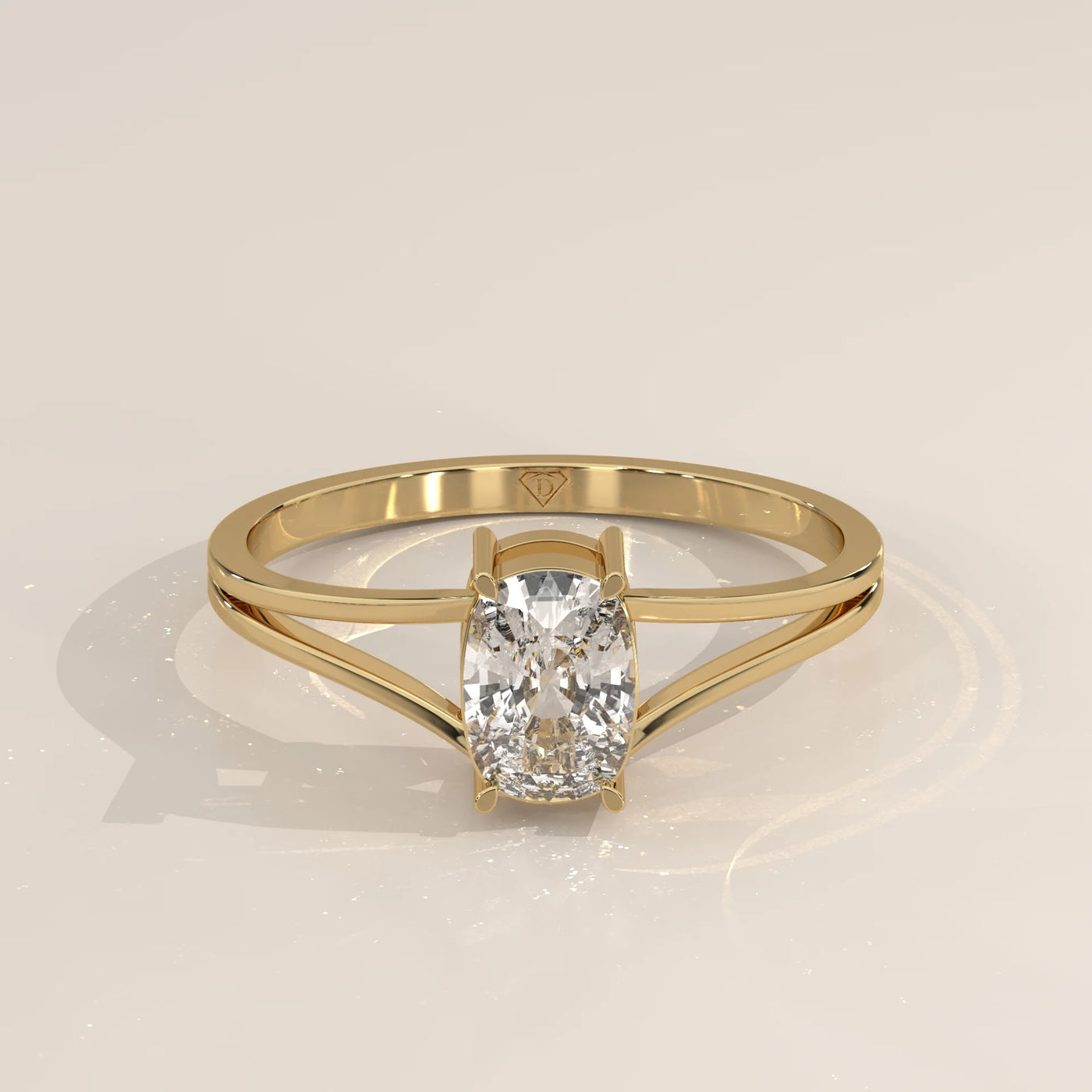 Yellow gold ring with intricate detailing and a prominent center stone.