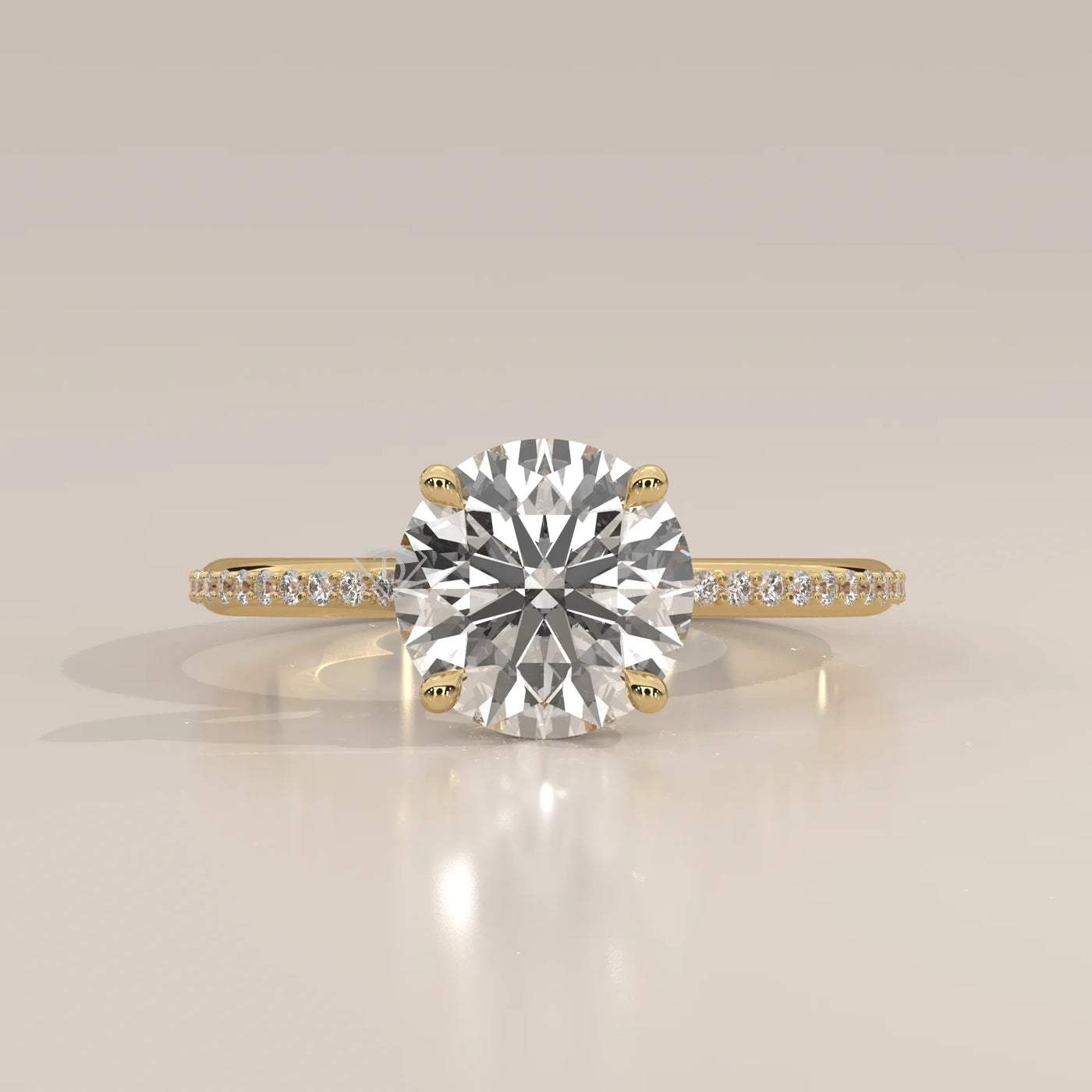 A classic solitaire diamond ring with a 14k gold band.