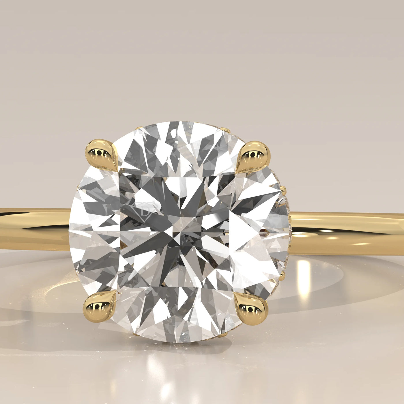 A classic solitaire diamond ring with a 14k gold band.