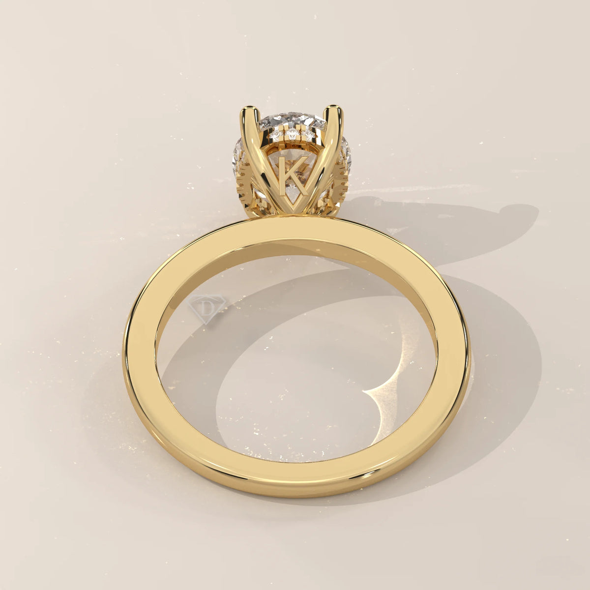 A classic yellow gold ring with a sparkling diamond solitaire.