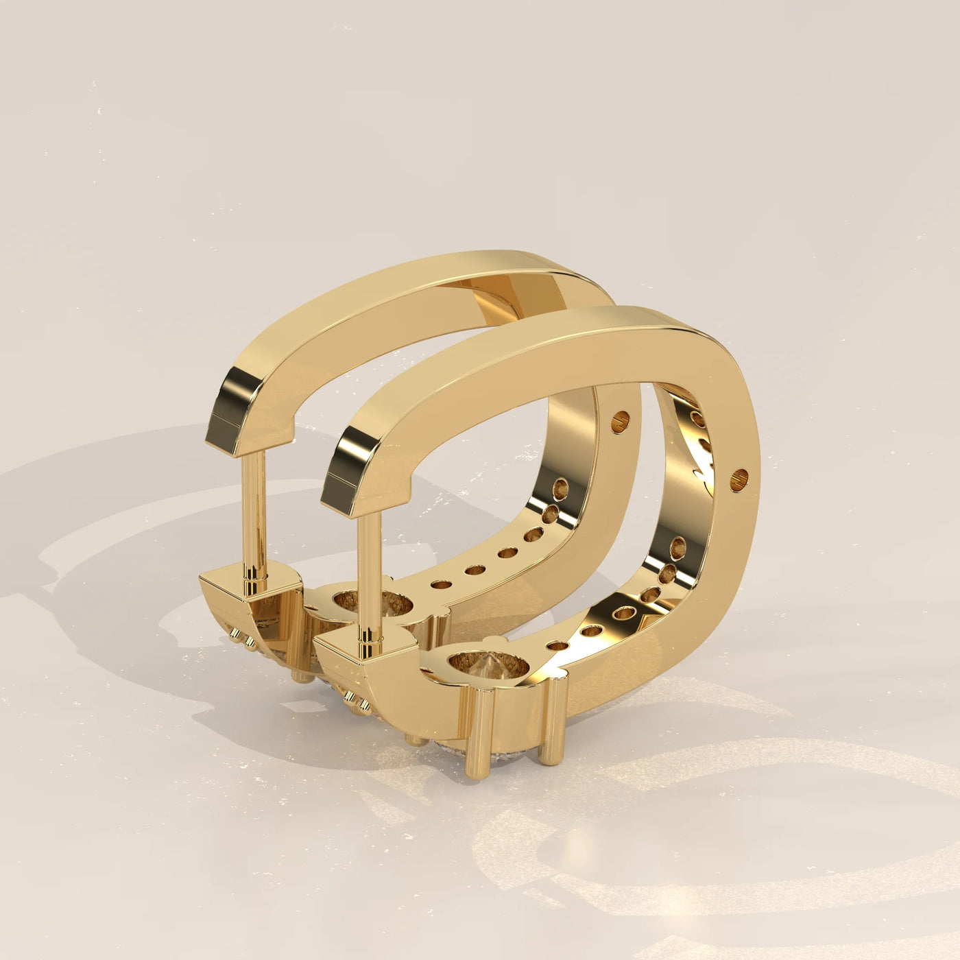 Side Profile: Round Diamond Hoop Earrings with Channel Setting in Yellow Gold – Lab Grown – Driona Jewels