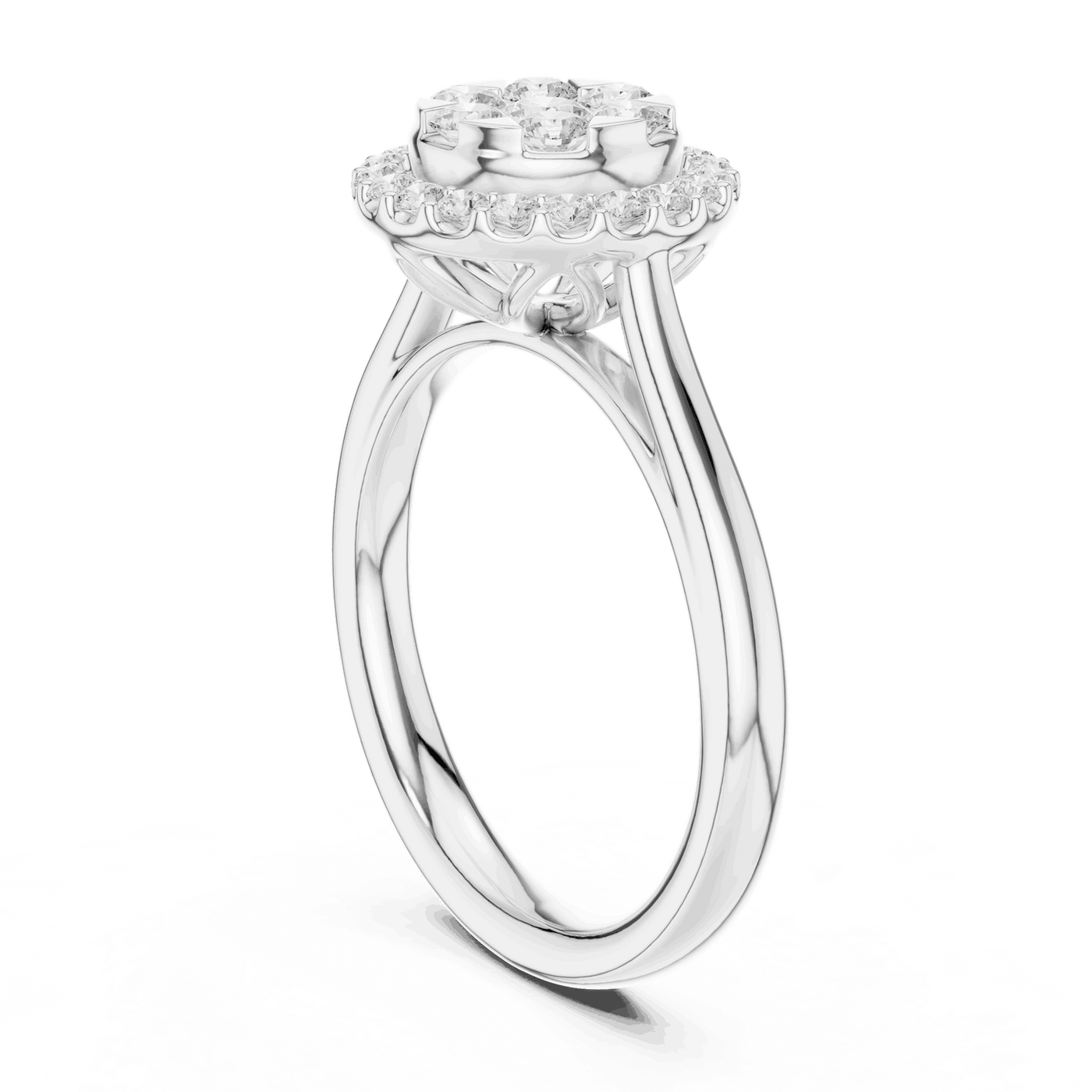 Round Diamond Halo Engagement Ring Rose Gold 18K | Lab Grown | Driona Jewels