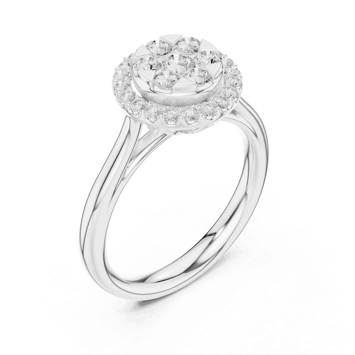 Round Diamond Halo Engagement Ring Rose Gold 18K | Lab Grown | Driona Jewels