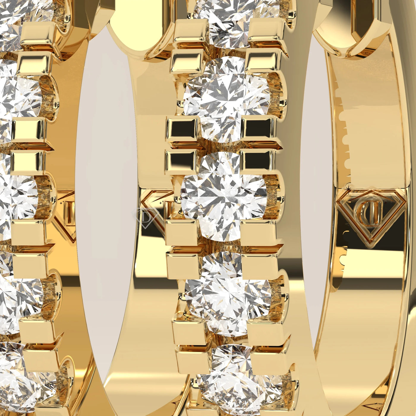 Stone Detail: Round Lab Grown Diamonds in Prong Setting – Yellow Gold – Driona Jewels