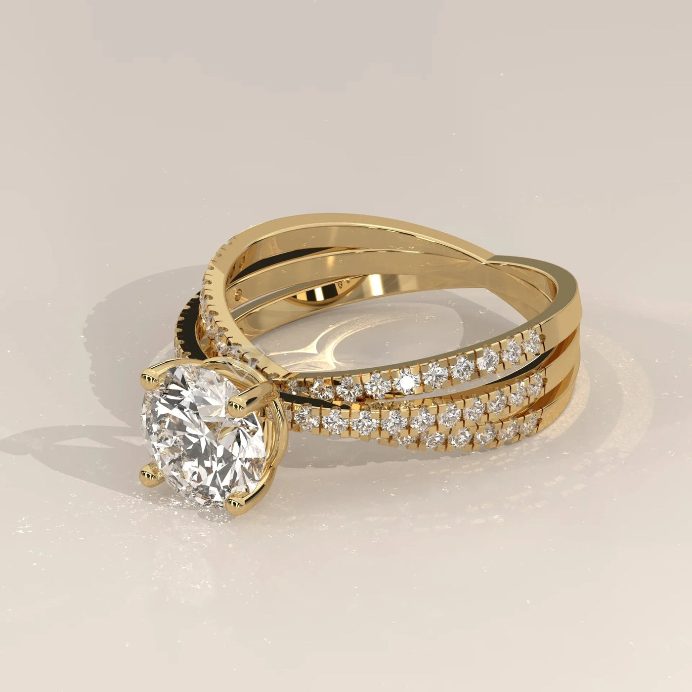 Side Profile: Round Diamond Ring with Solitaire Setting in Yellow Gold – Lab Grown – Driona Jewels