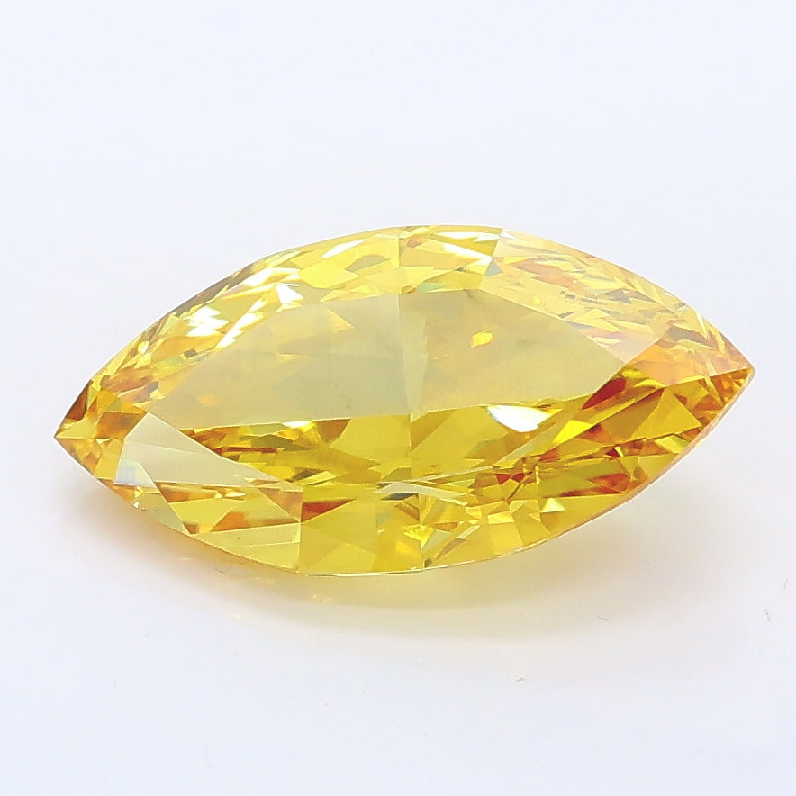 2.50 carat fancy vivid yellow marquise lab grown diamond VS2 clarity