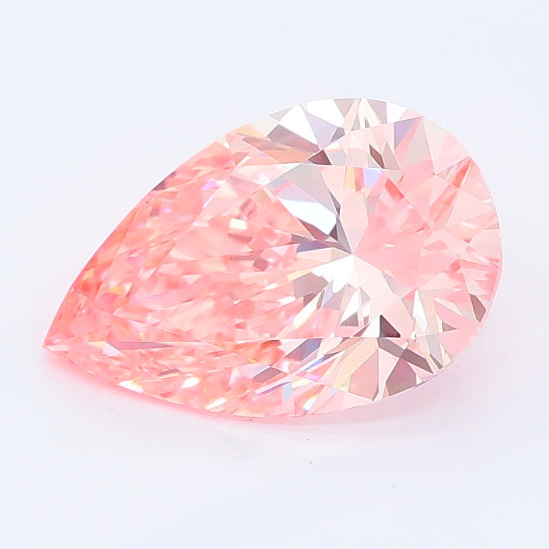 2.07 carat fancy vivid pink pear lab grown diamond VS1 clarity