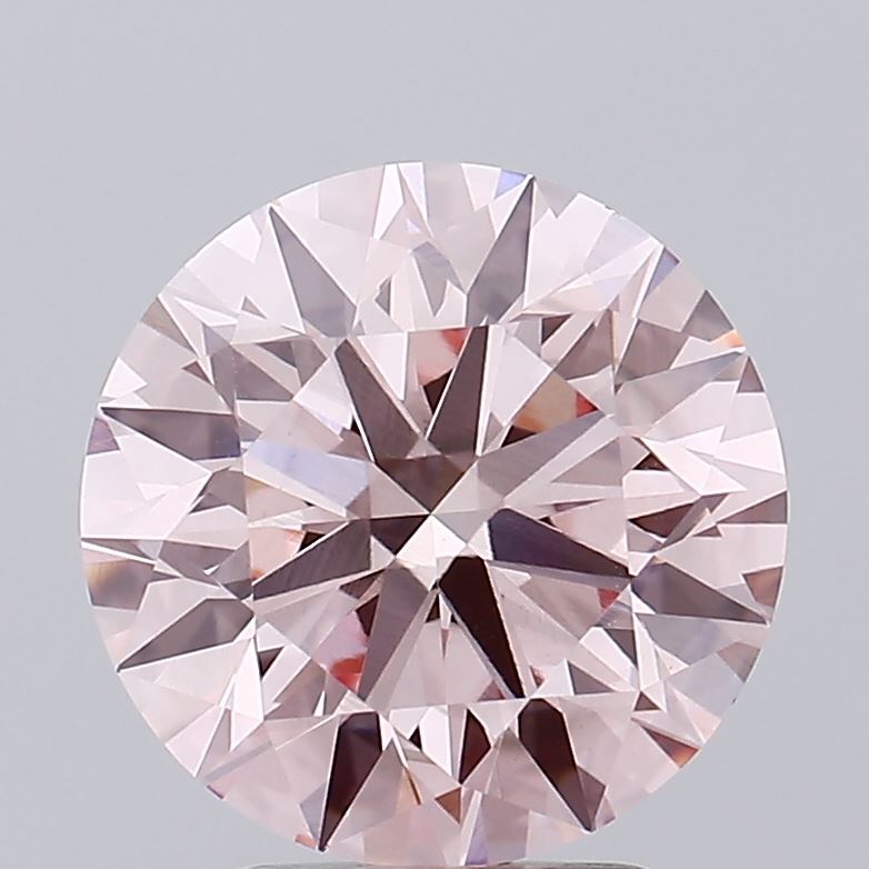 3.70 carat fancy intense pink round lab grown diamond VS1 clarity