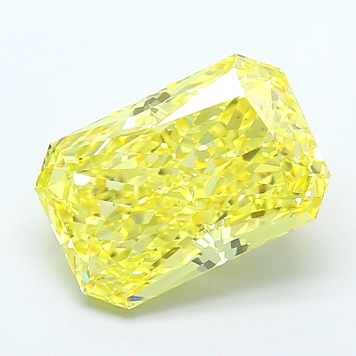 4.02 carat fancy vivid yellow radiant lab grown diamond VS1 clarity