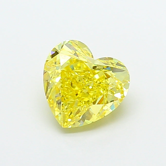 2.71 carat fancy vivid yellow heart lab grown diamond VS1 clarity