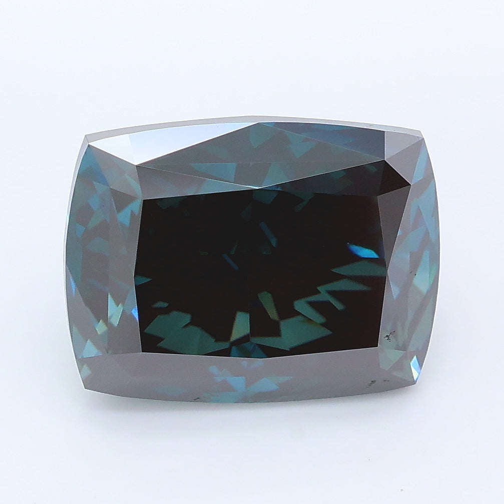 5.71 carat fancy deep blue cushion lab grown diamond VS1 clarity