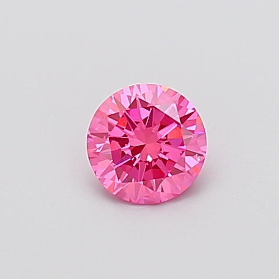 0.48 carat fancy vivid pink round lab grown diamond VS1 clarity