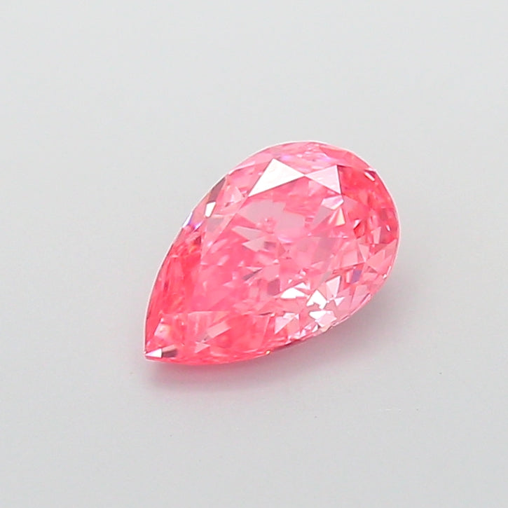 1.53 carat fancy vivid pink pear lab grown diamond VVS2 clarity