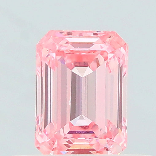 0.48 carat fancy intense pink emerald lab grown diamond VS1 clarity
