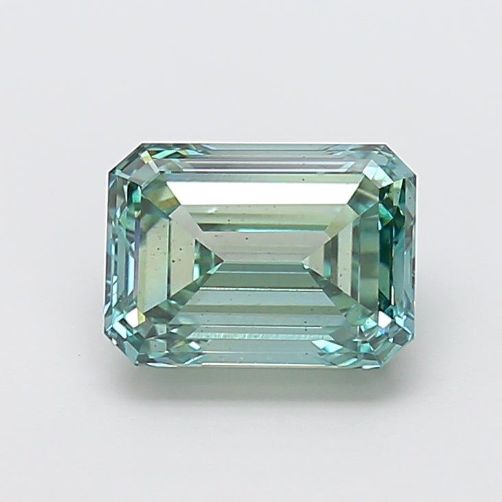 3.02 carat fancy vivid blue green emerald lab grown diamond VS2 clarity