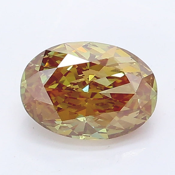 1.10 carat fancy intense green oval lab grown diamond VS1 clarity