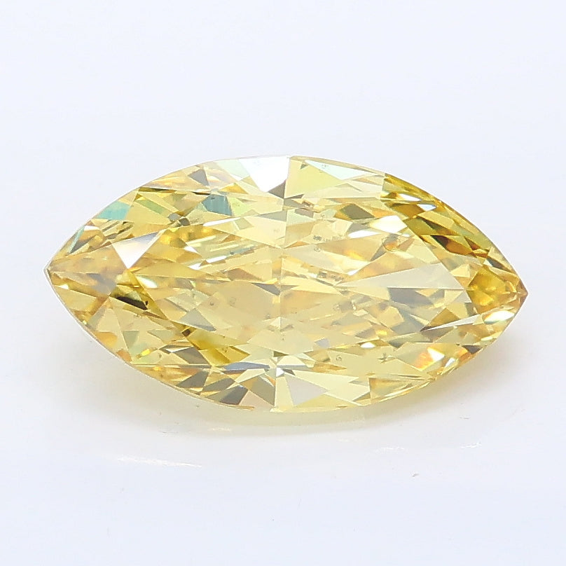 1.85 carat fancy intense yellow marquise lab grown diamond VS2 clarity
