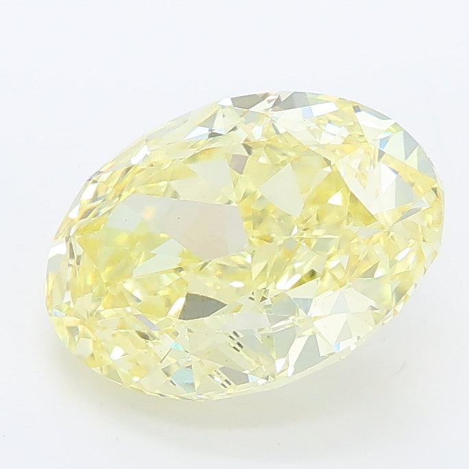 2.86 carat fancy intense yellow oval lab grown diamond VS1 clarity