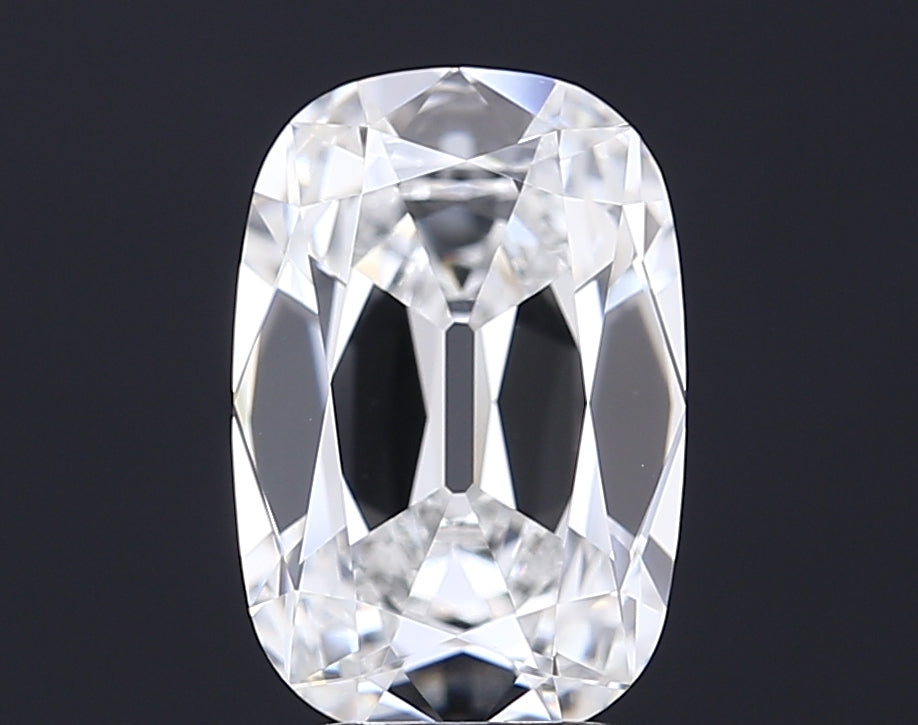 3.09 carat old mine cushion lab grown diamond E color VVS1 clarity