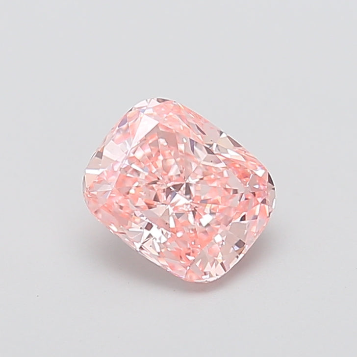1.69 carat fancy vivid pink cushion lab grown diamond VS2 clarity
