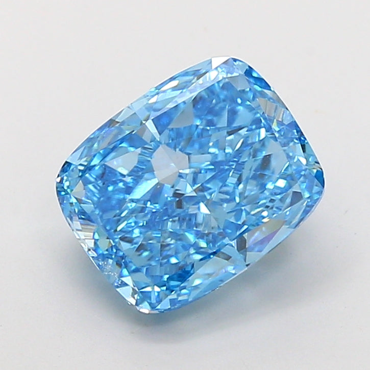 4.00 carat fancy vivid blue cushion lab grown diamond VVS2 clarity
