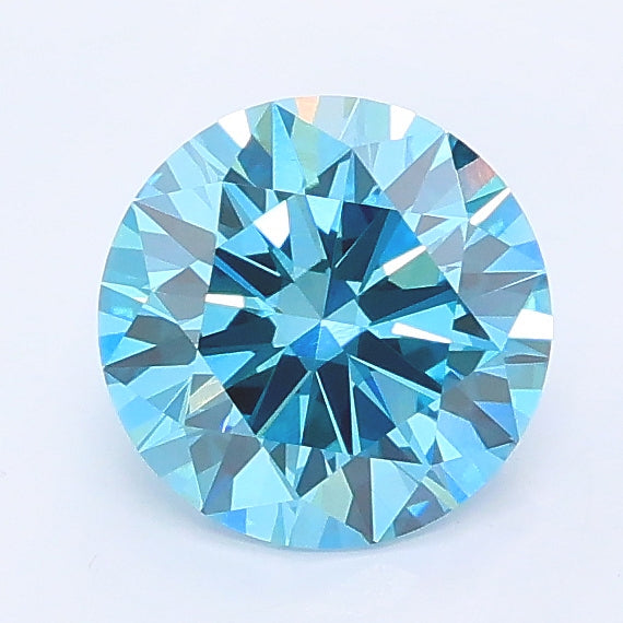 1.12 carat fancy vivid blue round lab grown diamond VS1 clarity