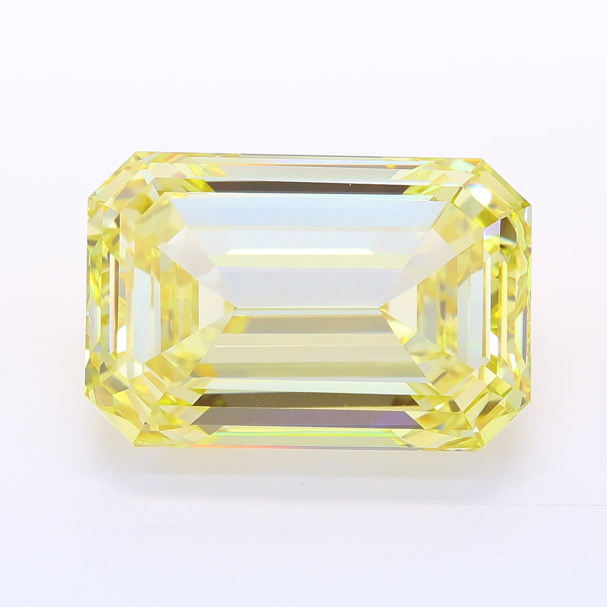 12.51 carat fancy yellow emerald lab grown diamond VVS2 clarity