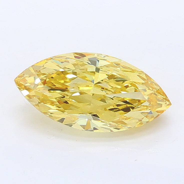 1.31 carat fancy intense yellow marquise lab grown diamond VS2 clarity