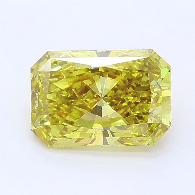1.56 carat fancy vivid yellow radiant lab grown diamond VS2 clarity