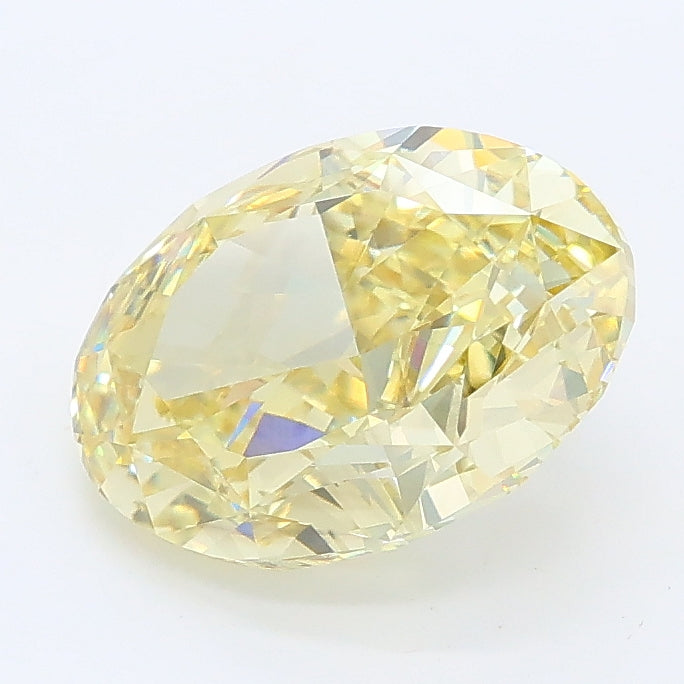 2.52 carat fancy intense yellow oval lab grown diamond VVS2 clarity