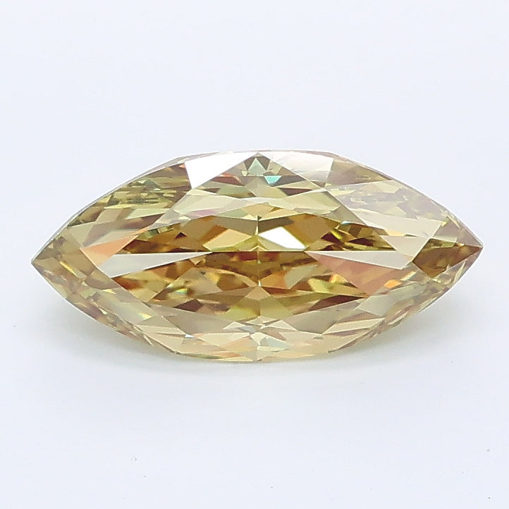 1.23 carat fancy vivid green marquise lab grown diamond VVS2 clarity