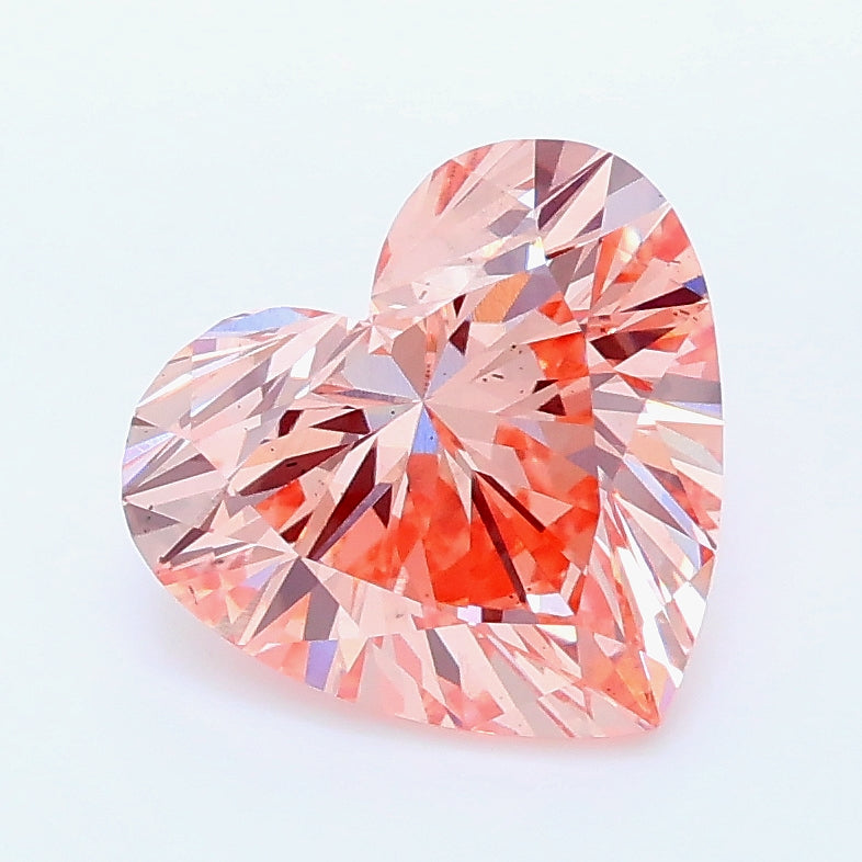 2.00 carat fancy intense brown pink heart lab grown diamond VS2 clarity