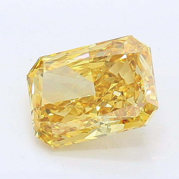1.01 carat fancy intense yellow radiant lab grown diamond VS1 clarity