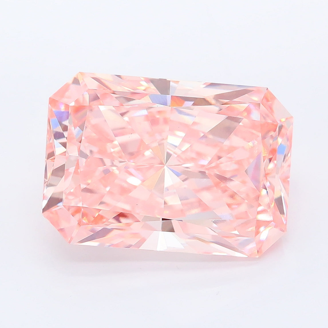 7.52 carat fancy intense pink radiant lab grown diamond VS1 clarity