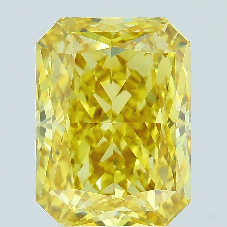 3.12 carat fancy vivid yellow radiant lab grown diamond VS1 clarity