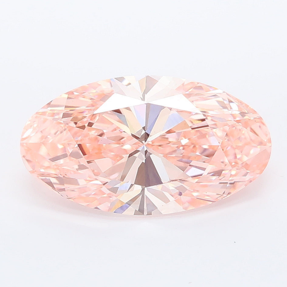 3.01 carat fancy vivid pink moval lab grown diamond VVS2 clarity