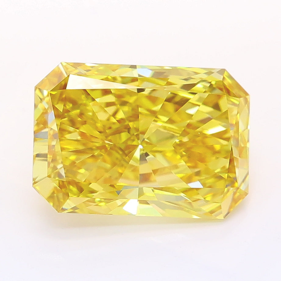 4.01 carat fancy intense yellow radiant lab grown diamond VVS2 clarity