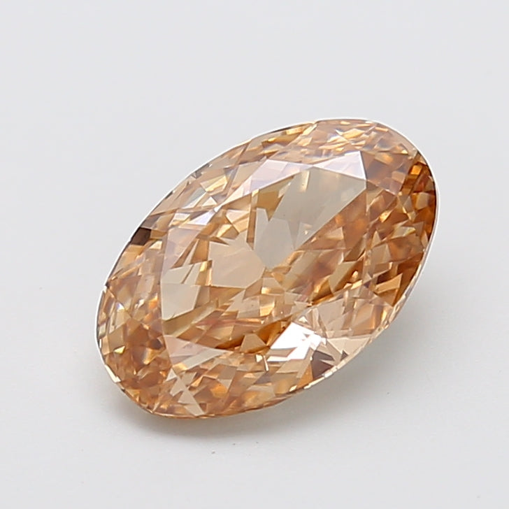 3.06 carat fancy yellowish brown oval lab grown diamond VS2 clarity