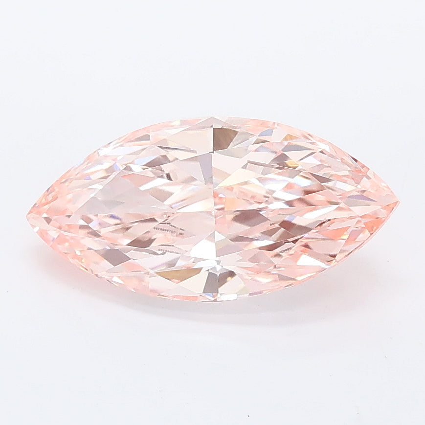2.09 carat fancy intense pink marquise lab grown diamond VVS2 clarity