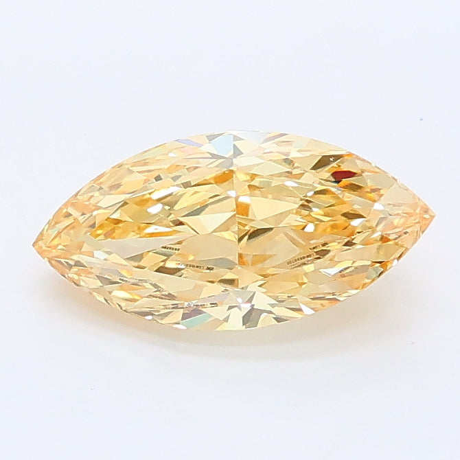 1.01 carat fancy intense yellow marquise lab grown diamond VS1 clarity