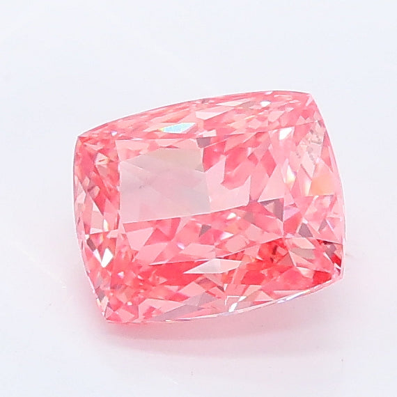 1.05 carat fancy vivid pink cushion lab grown diamond VS1 clarity