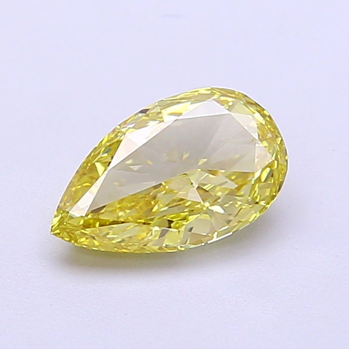 0.93 carat fancy intense yellow pear lab grown diamond VS1 clarity