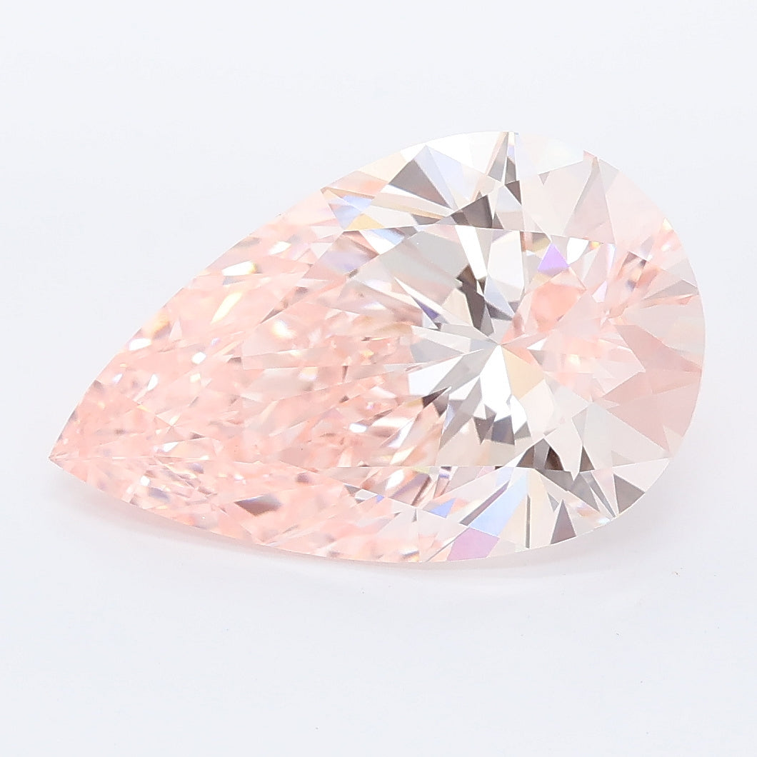 4.73 carat fancy vivid pink pear lab grown diamond VVS2 clarity