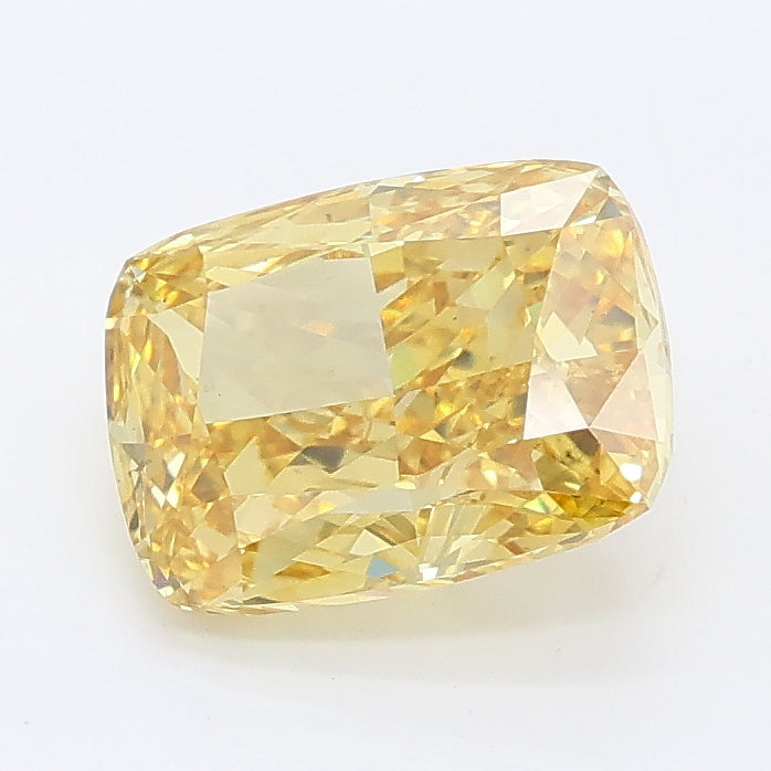 2.00 carat fancy vivid yellow cushion lab grown diamond VS2 clarity