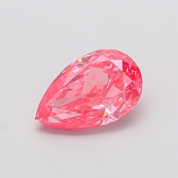 1.17 carat fancy vivid pink pear lab grown diamond VVS2 clarity