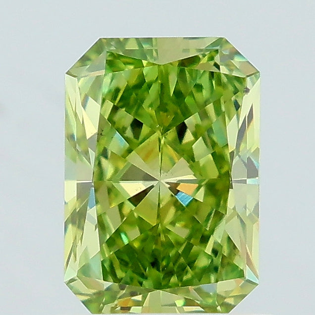 0.99 carat fancy vivid green radiant lab grown diamond VS2 clarity