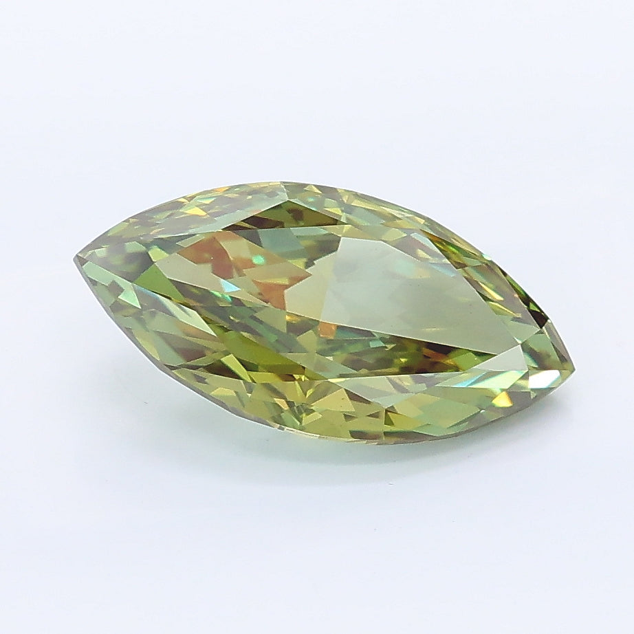 2.09 carat fancy vivid green marquise lab grown diamond VS1 clarity