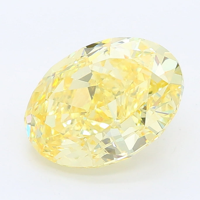 2.38 carat fancy intense yellow oval lab grown diamond VS1 clarity