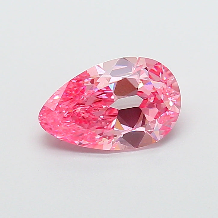 2.06 carat fancy vivid pink pear lab grown diamond VVS2 clarity