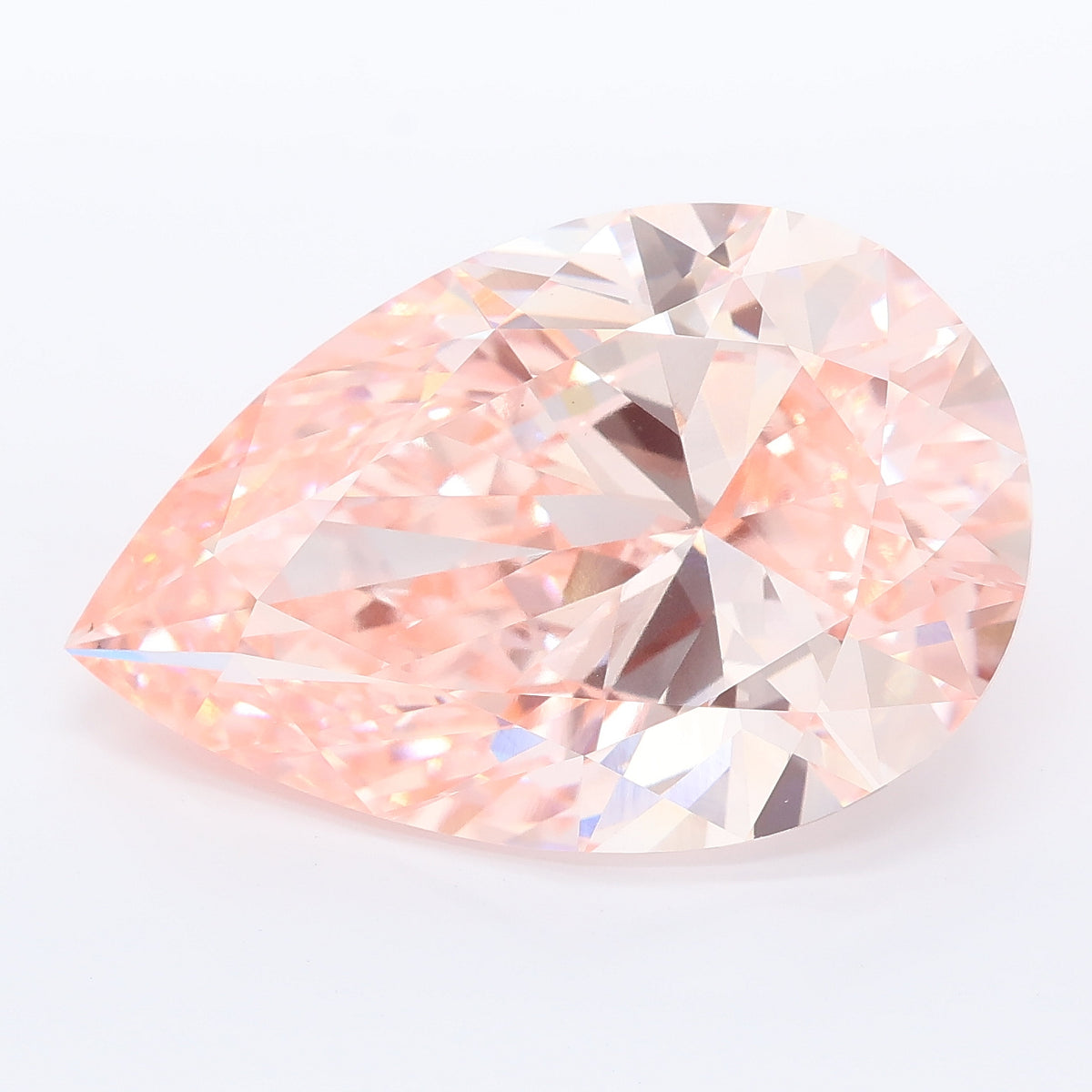 13.08 carat fancy vivid pink pear lab grown diamond VVS2 clarity